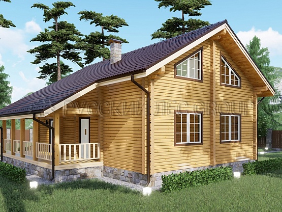 Дом из бруса проект МУССАНИТ 207,00м2 11,0х11,5
