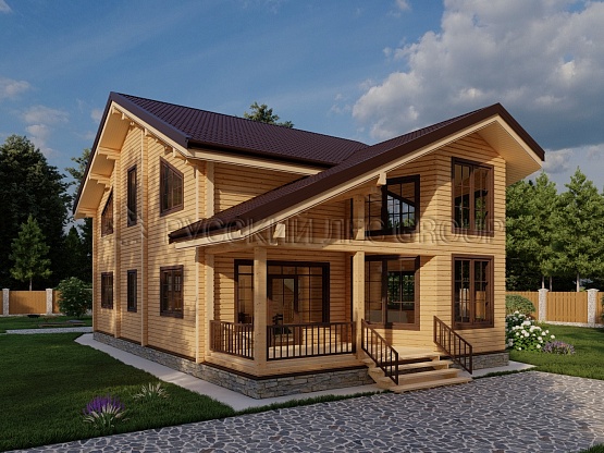 Дом из бруса проект КЛЕНЦЕ 254,0м2 17,35х9,1