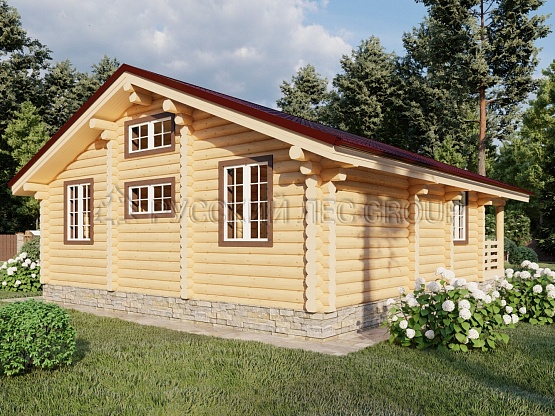 Дом из бревна проект ЛУКАС 88,7м2 9,00х10,50