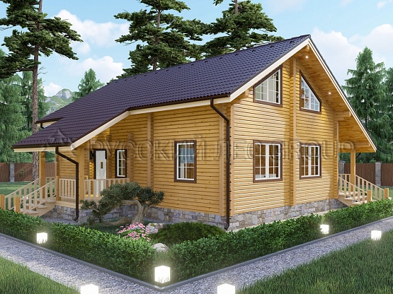 Дом из бруса проект МУССАНИТ 207,00м2 11,0х11,5