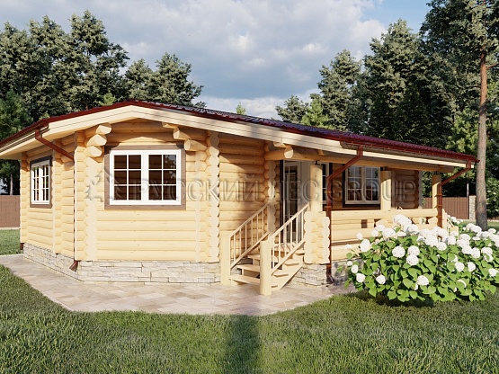 Дом из бревна проект РОССИ 81,8м2 8,5х13,5