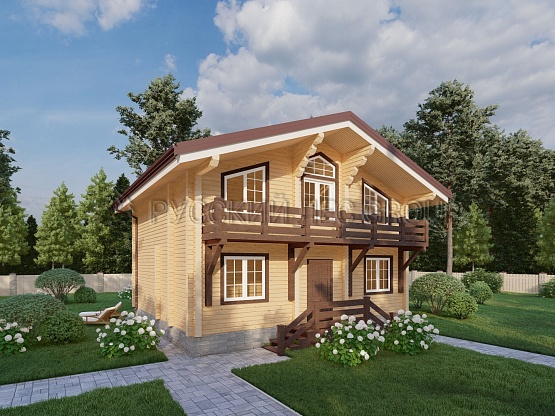 Дом из бруса проект ШИНКЕЛЬ 142,2м2 9,0х8,0