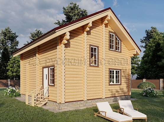 Дом из бревна проект АМЕРТИН 107,2м2 7,8х8,0