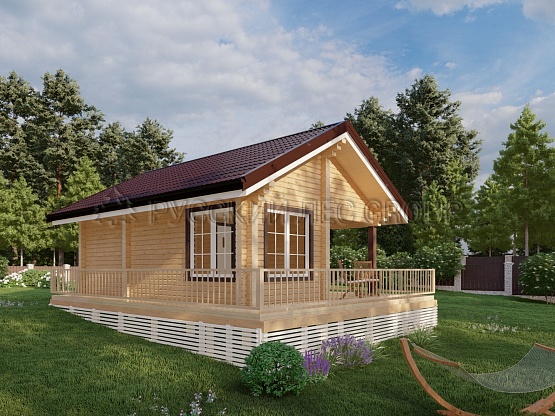 Дом из бруса проект Гарнье 63,8м2 7,6х9,0