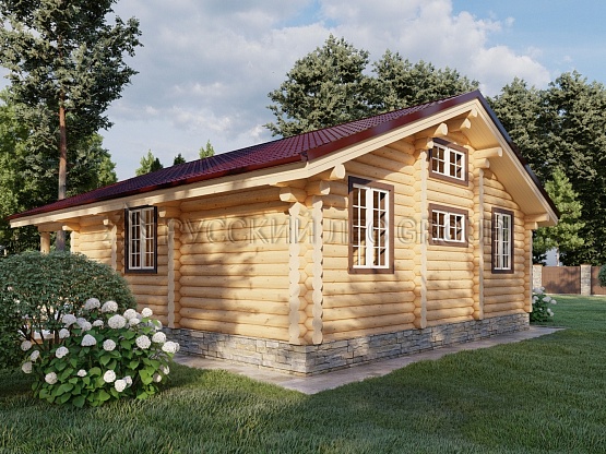 Дом из бревна проект ЛУКАС 88,7м2 9,00х10,50
