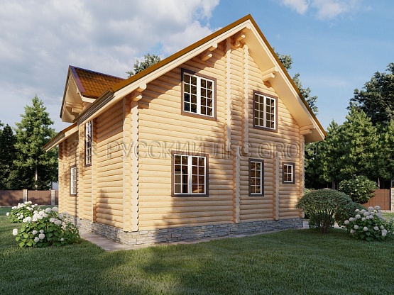 Дом из бревна проект САНСОВИНО 212,00м2 9,0х10,8