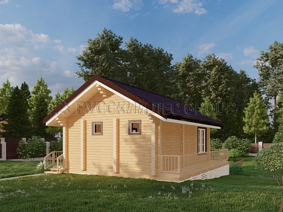 Дом из бруса проект Гарнье 63,8м2 7,6х9,0