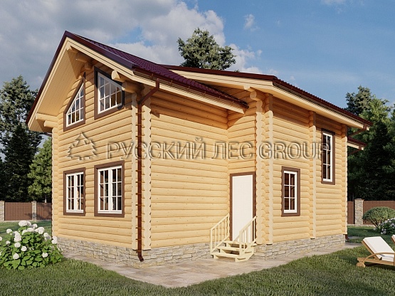 Дом из бревна проект КОХАН 152,0м2 8,5х12,5