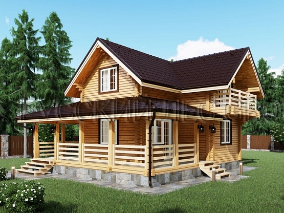Дом из бруса проект ФОСТЕР 154,4м2 9,00х11,00