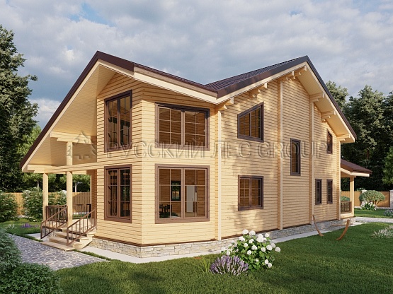 Дом из бруса проект КЛЕНЦЕ 254,0м2 17,35х9,1