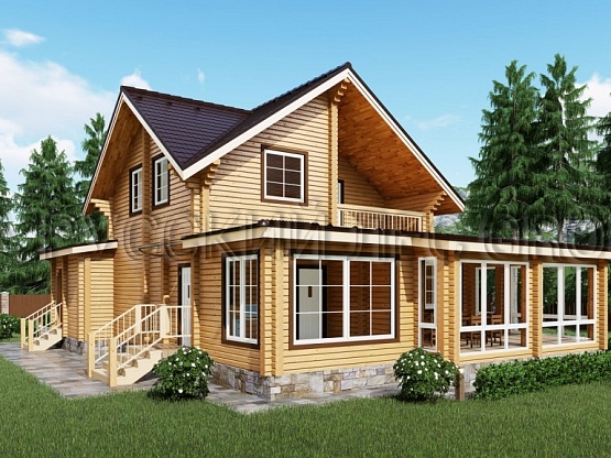 Дом из бруса проект МЕНДЕЛЬСОН 181,5м2 12,0х16,0