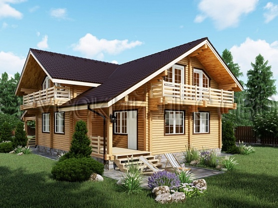 Дом из бруса проект ГАУДИ 231,2м2 9,6х11,3