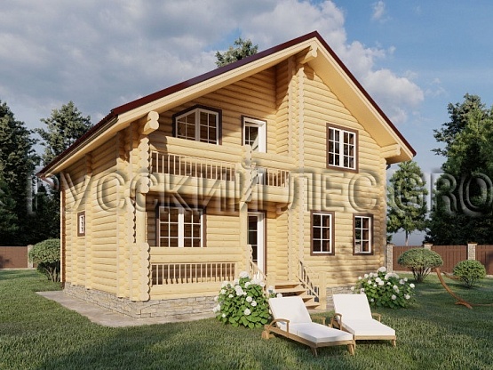 Дом из бревна проект ЯШМА 196,00м2 9,5х10,6