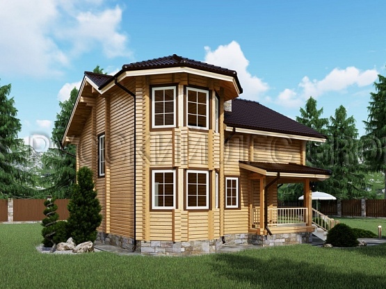 Дом из бруса проект ТОН 135,5м2 8,8х9,5