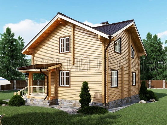 Дом из бруса проект ТОН 135,5м2 8,8х9,5